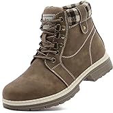 ANJOUFEMME Casual Winter Hiking Boots For Women - Womens Outdoor Snow Ankle Boots Waterproof Lightweight Lace up Fur Lined Walking Hiking Shoes