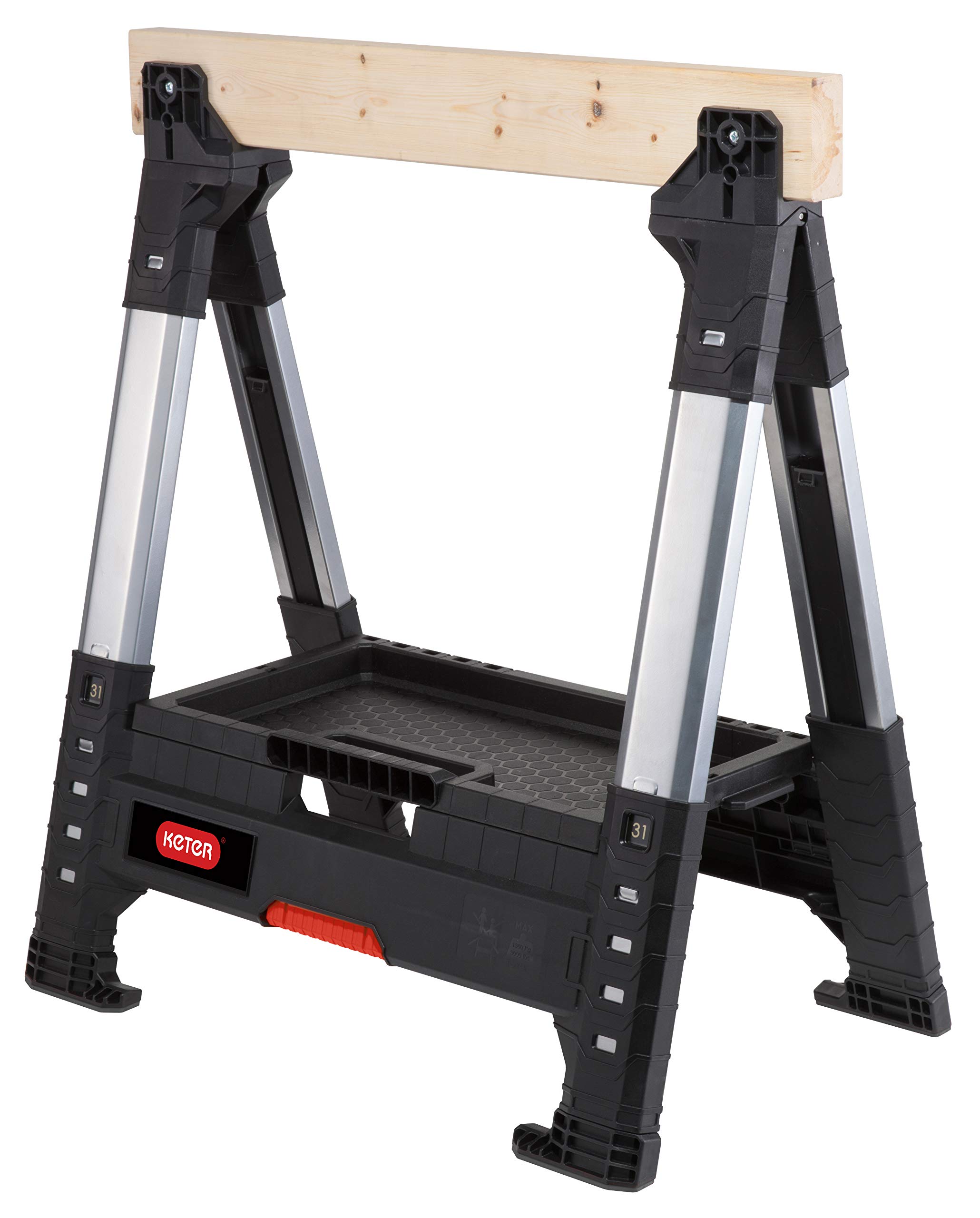 Keter 17203039 Lumberjack™ Adjustable Saw Horse