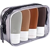 INSFIT Portable Travel Bottles, TSA Approved Leak Proof Containers for Toiletries, BPA Free Refillable Accessories for Shampoo, Body Wash, Liquids (4 Pack)