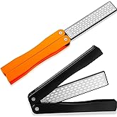 2 Pack Diamond Knife Sharpener, Orange, Black, 400/600 Grit