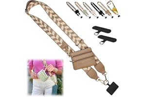 IZIVE 2024 New Phone Strap Crossbody, Clip and Go Strap for Phone with Wallet Crossbody, Phone Strap with Zippered Pouch