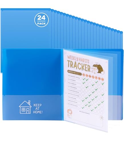 Nicky's Folders English Communicator - 24 Pack Black, Tear-Resistant Plastic 2-Pocket Folders For School - View #7