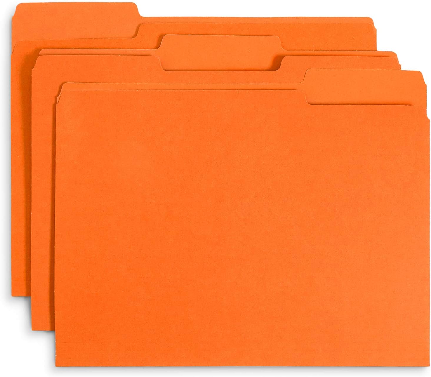 File Folder, 1/3 Cut Tab, Letter Size, Orange, Great for Organizing and Easy File Storage, 100 Per Box : Office Products