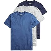 Polo Ralph Lauren Men's T-Shirt Pack, 3-Pack, Cotton Men's Clothing Crewneck Undershirt, Slim Fit Short-Sleeve Tees