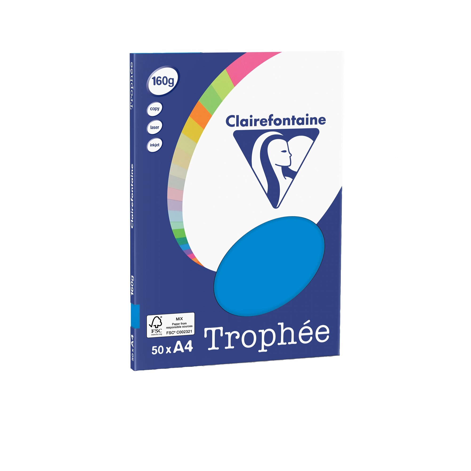 Clairefontaine 4161C PPP Paper DIN A4 160 g/m² Pack of 50 Caribbean Blue — image 1