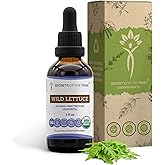 Secrets of the Tribe Wild Lettuce Alcohol-Free USDA Organic Tincture Extract, Wild Lettuce (Lactuca virosa) Dried Herb (2 fl oz)