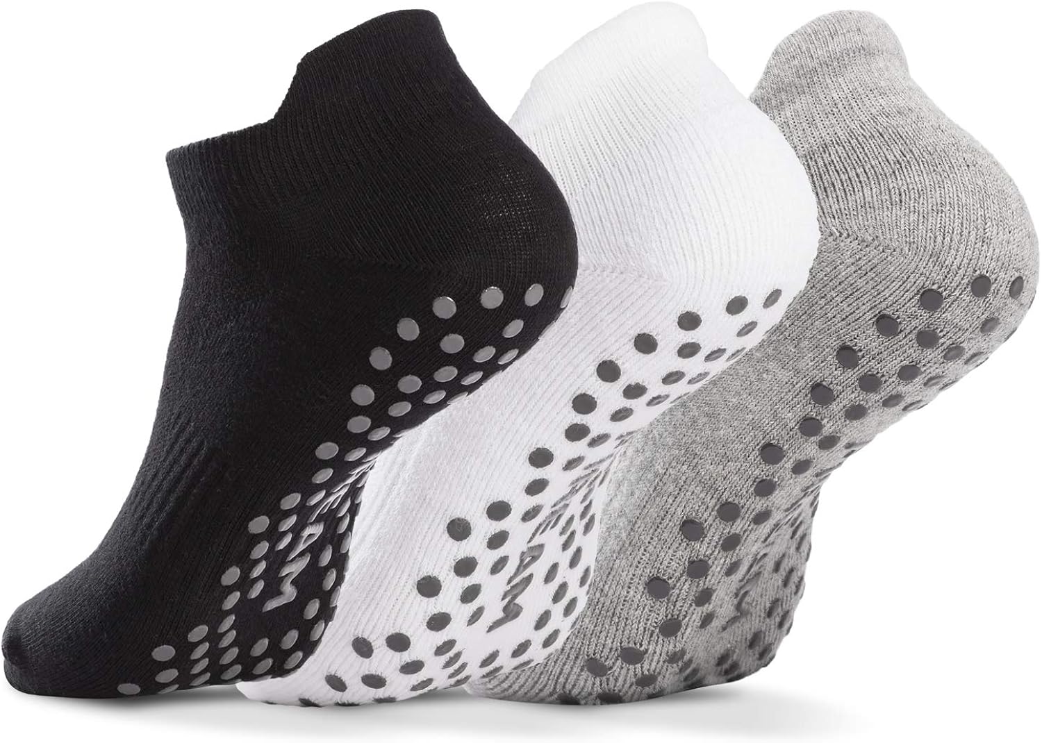 Fiream Mens Non-slip Yoga Socks Thick Anti-Skid Socks with Grips Barre Dance Pilates Socks 3 Pairs 3 Colors1 at  Men’s Clothing store