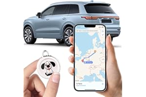 SAIKUSDG GPS Tracker for Vehicles,Portable Real-Time Tracking Device with Global Coverage for Cars, Kids,Cat,and Dogs – No Subscription, Monthly Fees, or SIM Card Needed（Dogs Style）