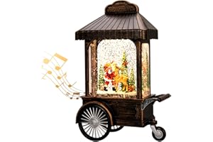 JEDAWN Christmas Decorations Indoor-Musical Snow Globe Christmas,Santa Christmass Tree Lighted Scene Snow Globes Lantern USB or Battery Powered,Christmass Decorations Decor for Home