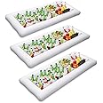 3 Packs Inflatable Pool Table Serving Bar - Large Buffet Tray Server with Drain Plug - Keep Your Salads & Beverages Ice Cold - for Parties Indoor & Outdoor Use Bar Party Accessories