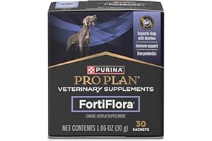 Purina Pro Plan Veterinary Supplements FortiFlora Daily Probiotics for Dogs, Helps Digestive Gut Health and Diarrhea - 30 ct. Box