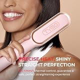 TYMO Hair Straightener Brush UK 2-in-1 Anti-Scald 5 Temp 130-210°C Pink view 6