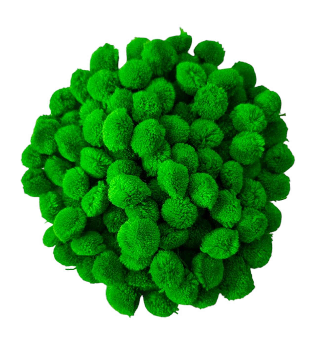 EliteKoopers 25mm Wool Christmas Pompom Balls for Xmas, Crafts Making, Hobby Supplies and Decoration Item (Green, 100 Pompom)