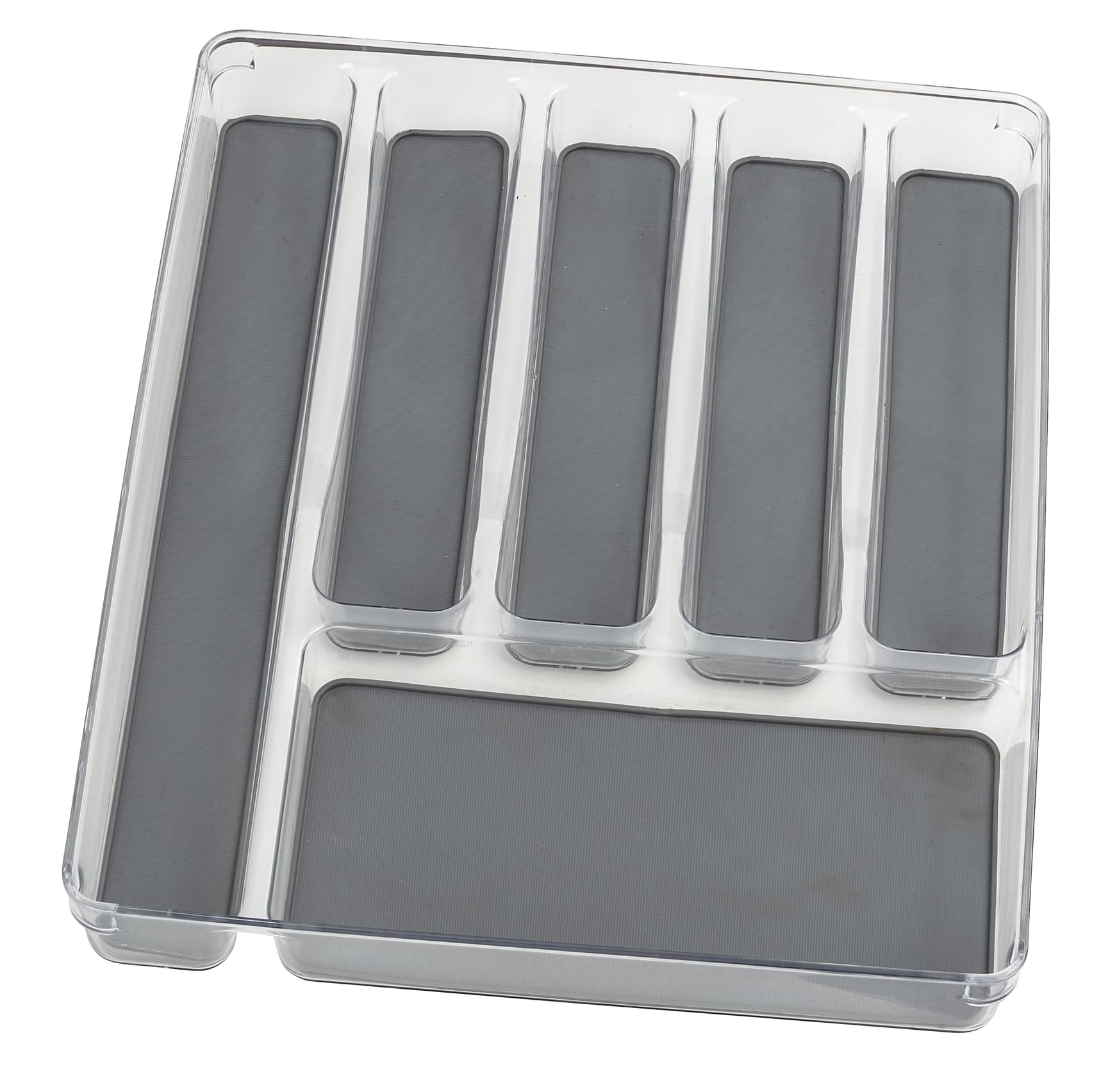WENKO Drawer Insert/Cutlery Tray, Grey, transparent, 32 x 40 x 4,5 cm