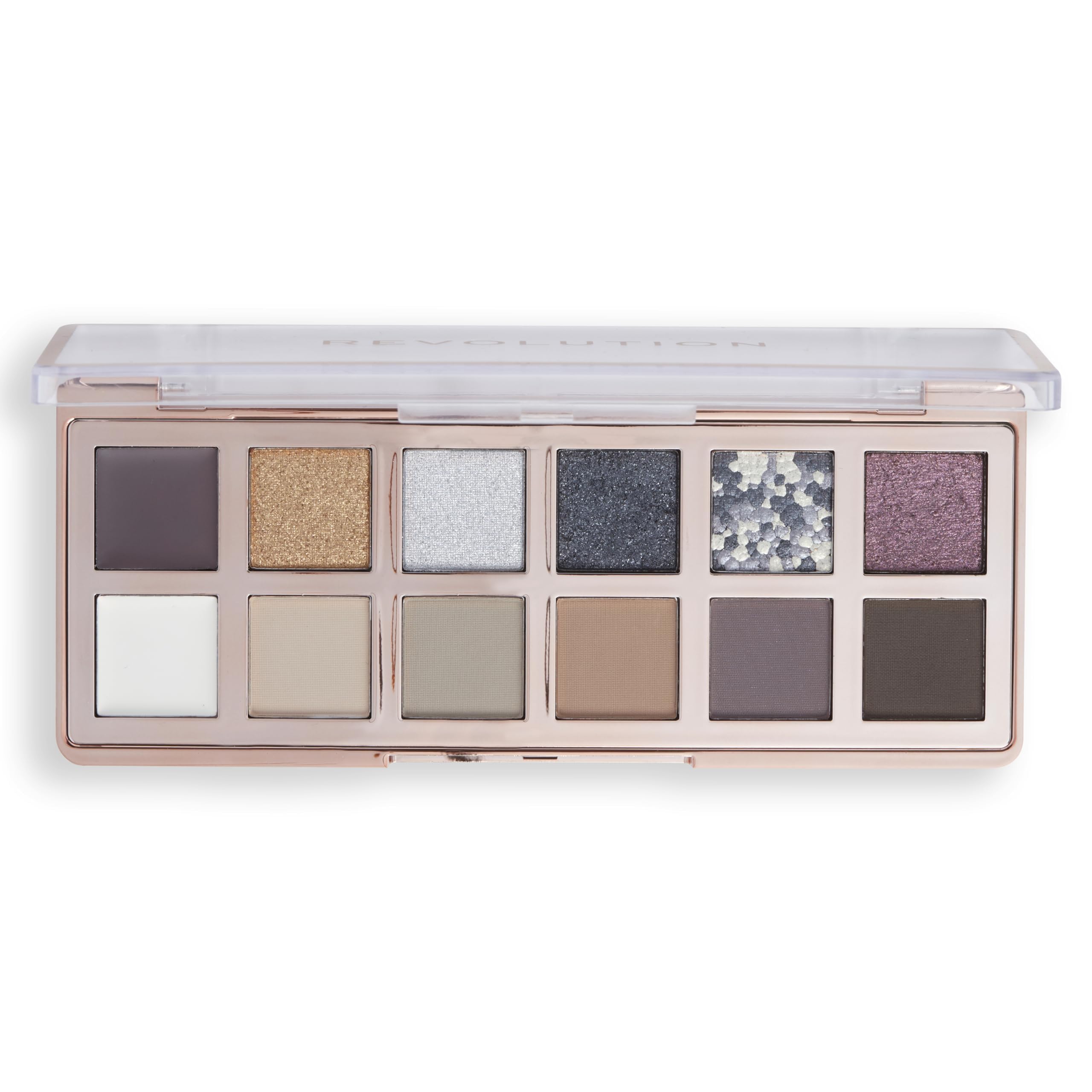 Photo 1 of Revolution Beauty London, The Smokey Icon Grunge Eyeshadow Palette, 12 Ultra-Pigmented Matte & Shimmer Finishes & Shades, Long-Lasting & Blendable, Vegan & Cruelty-Free, 3.53 oz