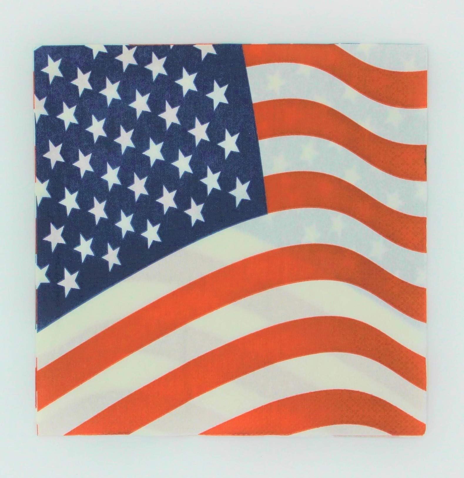 (20) American Flag Patriotic Paper Napkins for Luncheons, Picnics & Parties