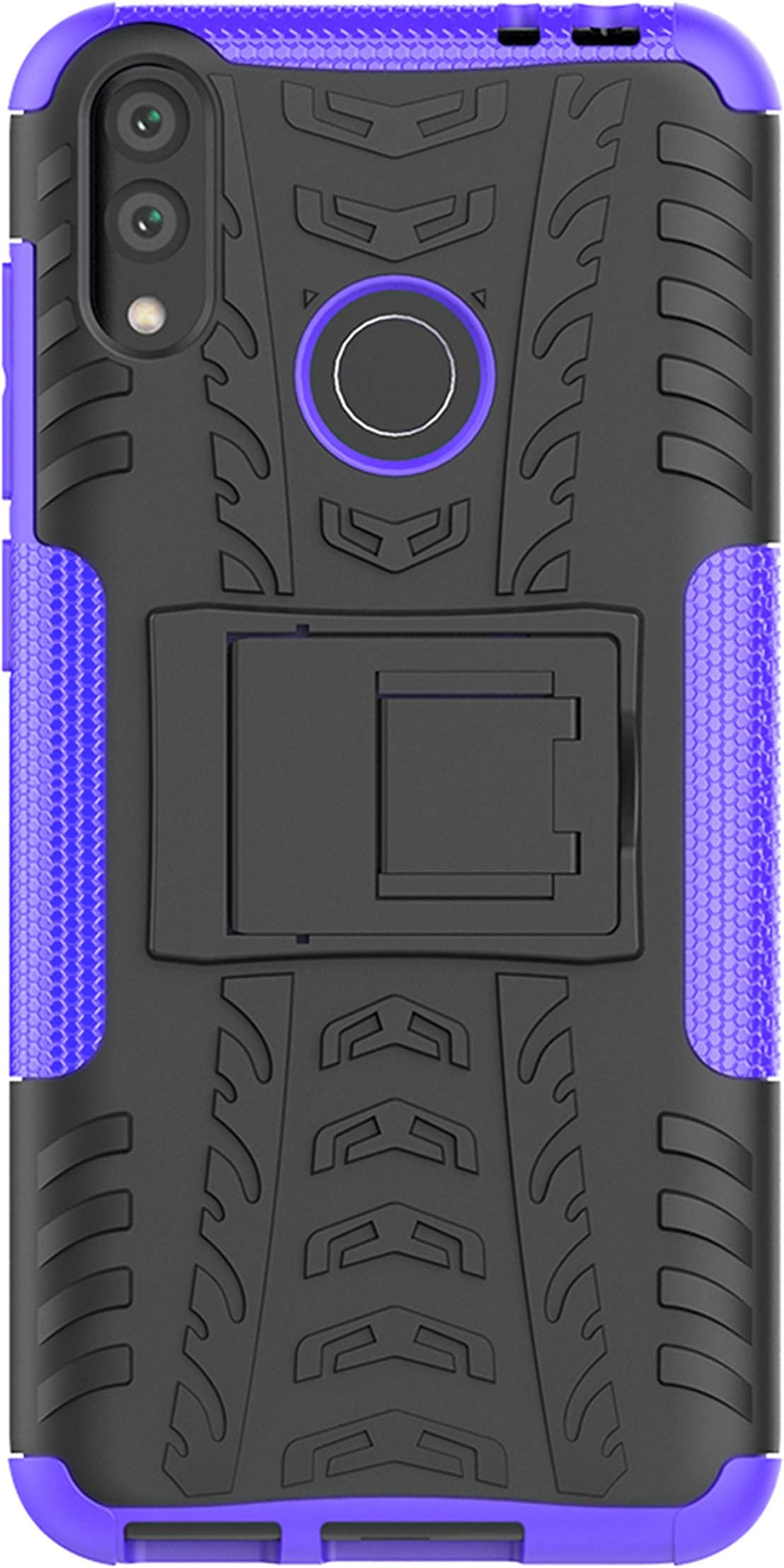 Tianqin Huawei Honor 8C (6.26") Case, PC 2 in 1 Shockproof Hard Back Double Protection Phone Cover Built-in Support Protective Skin Case for Huawei Honor 8C (6.26") - Purple