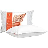 Canadian Down & Feather Co. – 1 Pack Soft 625 Fill Power White Down Sleeping Pillow Standard Size - 500 Thread Count Shell 100% Cotton - Made in Canada
