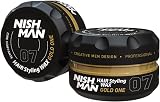 NISHMAN Hair Styling Wax Gold One 07 Men 150g Natural Shine Strong Hold Aqua view 1