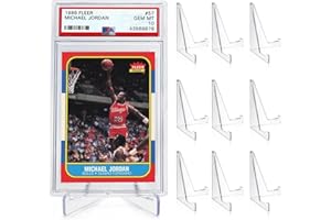 tutata Trading Card Display Stand, PSA, SGC, BGS Card Holder, Clear Plastic, 10 Pack
