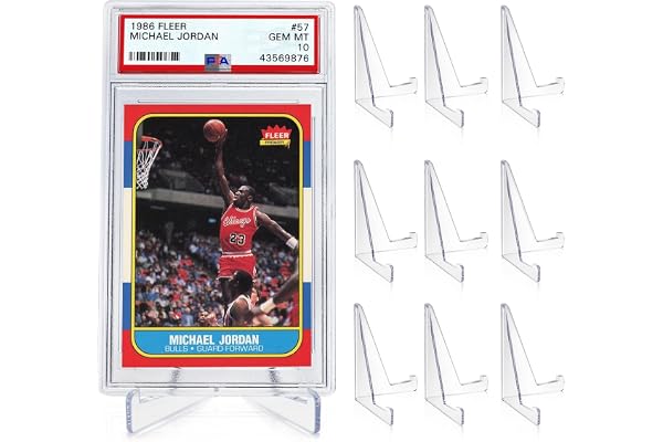 tutata Trading Card Display Stand, PSA, SGC, BGS Card Holder, Clear Plastic, 10 Pack