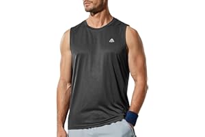 Haimont Men's Workout Tank Top Dry Fit UPF 50 Sleeveless Muscle Tee Shirts for Swim, Running, Hiking, Beach