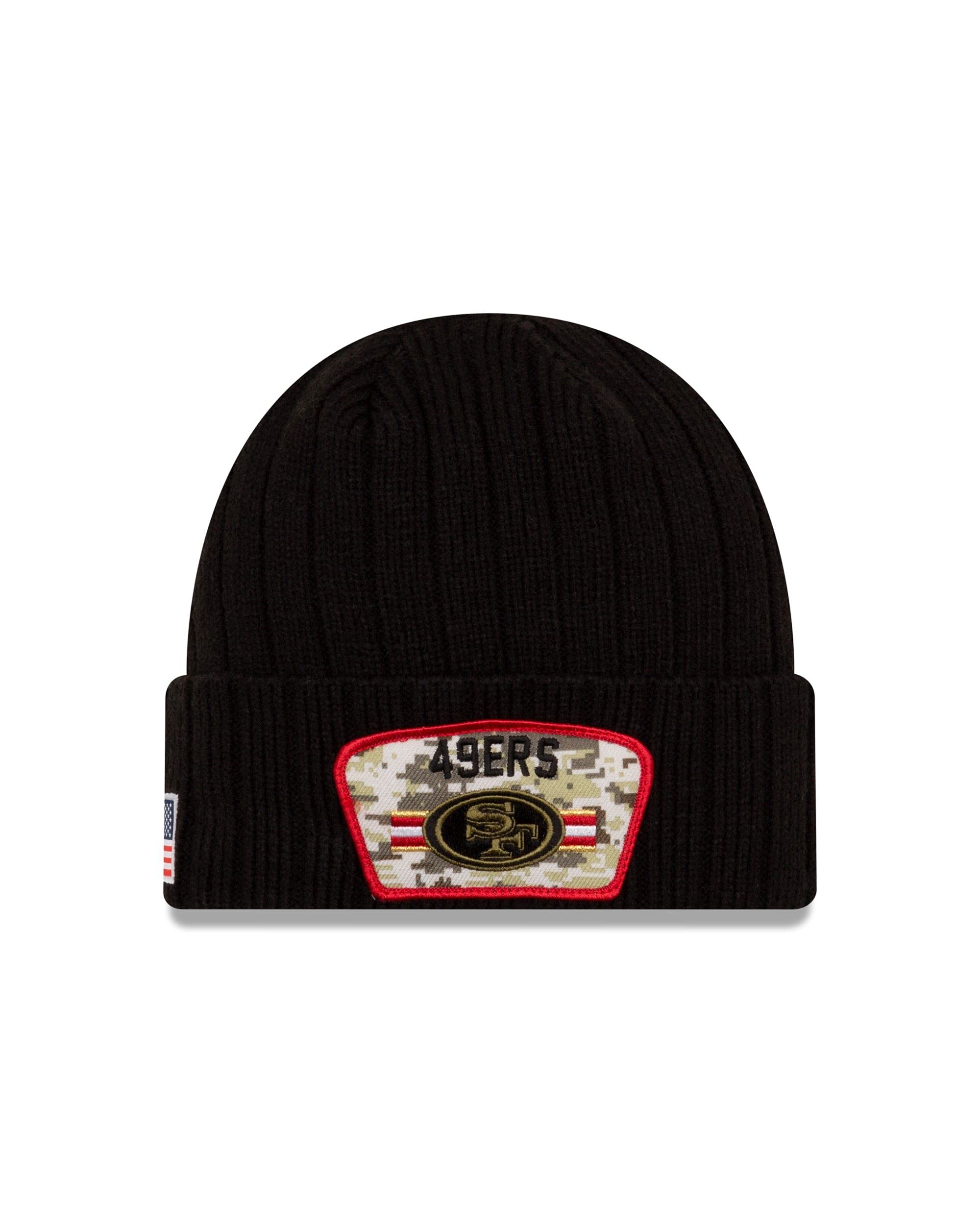 New Era San Francisco 49ers NFL On Field 2021 Salute to Service Knit Black Beanie - One-Size