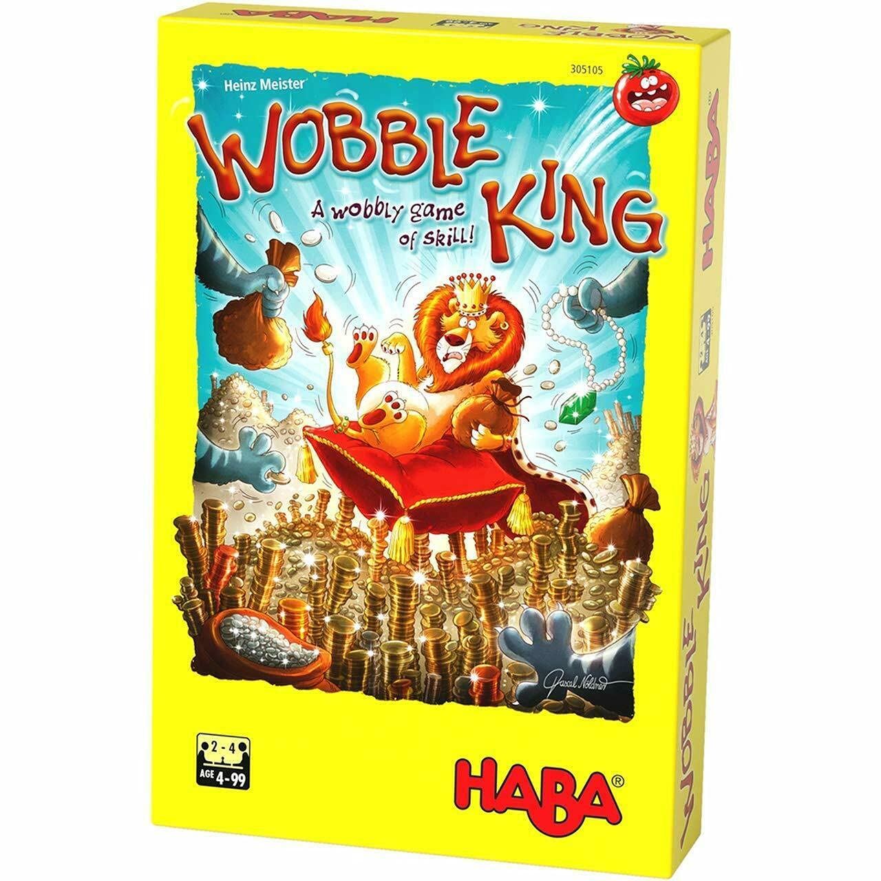 HABA 305105 Wobble King - A Wobbly Game of Skill for 2-4 Players Ages 4 Years and Up, English Version (Made in Germany)