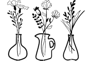 AWISZZZ 3 Pieces Metal Flowers Wall Decor Living Room Decor Rustic Wall Art Decor Farmhouse Wall Decor for Bathroom Decor Home Office Garden Kitchen Black Modern Style