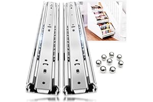 YENUO Heavy Duty Drawer Slides Full Extension Side Mount 12 14 16 18 20 22 24 26 28 30 32 34 36 40 Inch Metal Rails Track Guide Glides Runners 150lbs 1 Pair (Without Lock, 12 inch)