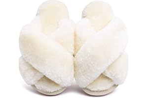 eccbox Girls Fluffy Slippers Kids Leopard Tie Dye Open Toe Memory Foam Slides Sandals Soft Plush Cross Band House Shoes Indoor Outdoor Slip On