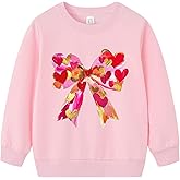 Geoyune Toddler Kids Valentines Outfit Boys Girls Love Heart Sweatshirts Valentine Clothes Tops 2-7T