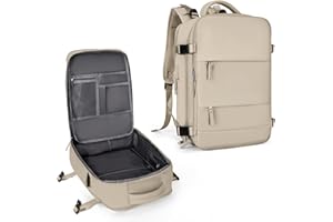 coowoz Large Travel Backpack For Women Men,Carry On Backpack,Hiking Backpack Waterproof Outdoor Sports Rucksack Casual Daypack travel essentials（Khaki）