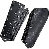 HiiFeuer Medieval Embossed Arm Bracers, Retro Faux Leather Knight Arm Gauntlets, Vintage Arm Guards