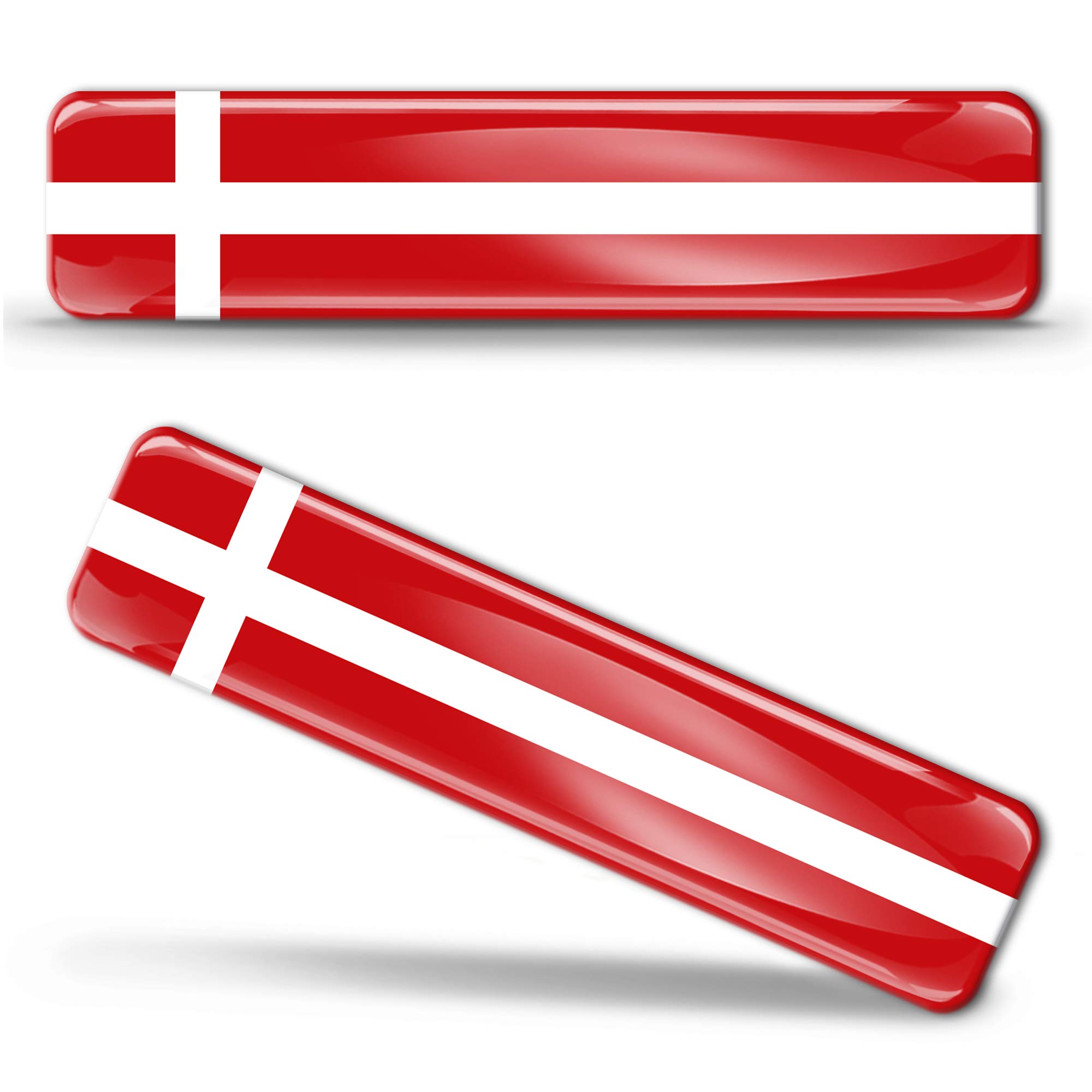 Biomar Labs 2 x 3D Domed Silicone Stickers Decals Denmark National Danish Flag Banner Emblem Car Motorcycle Helmet F 6/2-ka