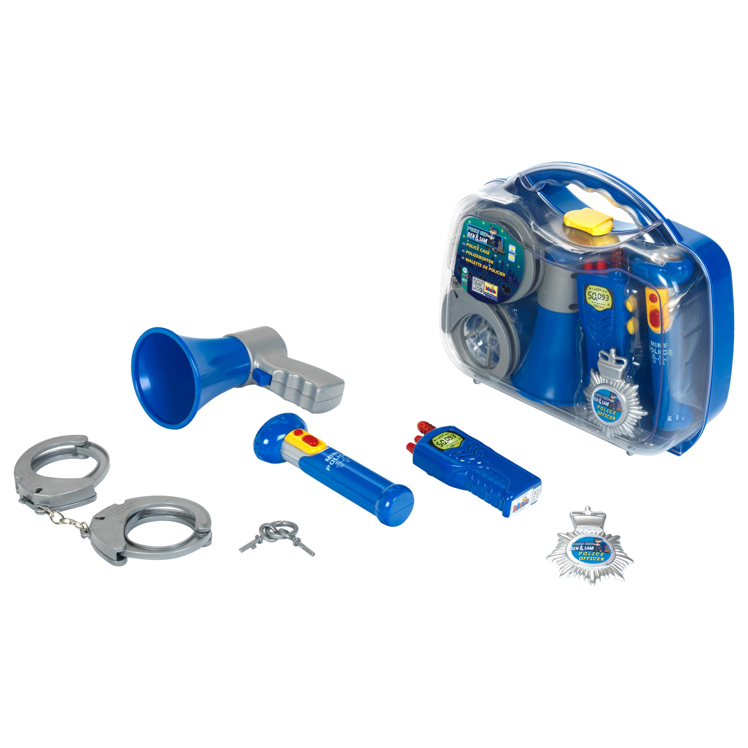 Theo Klein 8874 Police Case I With torch, walkie-talkie, megaphone and handcuffs I Toy for children from 3 years