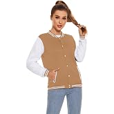 Icibgds Varsity Jacket for Men Women, Lightweight Button-Up Baseball Bomber | Letterman Baseball Jacket,Long Sleeve,Classic Fit,Trendy Outerwear,Plus Size XXS-4XL,School Streetwear,Going Out,Couple Style