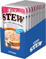 INABA Ciao Stew Wet Cat Food Chicken with Salmon 12 Packs 480g