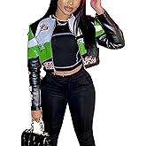 VOIKERDR Leather Jacket Women Zipper Moto Biker Short Leather Jacket Women Bomber Jacket Women Faux Leather Jacket