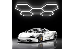 X-Litall Hexagon Garage Lights - Hexagon LED Lights, 25 Pack 6500K Super Bright Auto Repair Ceiling Lights for Garages, Workshops, Warehouses, Gymnasiums, Shops, Auto Body Shops