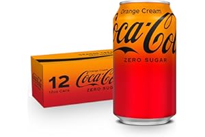 Coca-Cola Zero Sugar Orange Cream Soda Soft Drink, Fridge Pack Cans, 12 fl oz, 12 Pack
