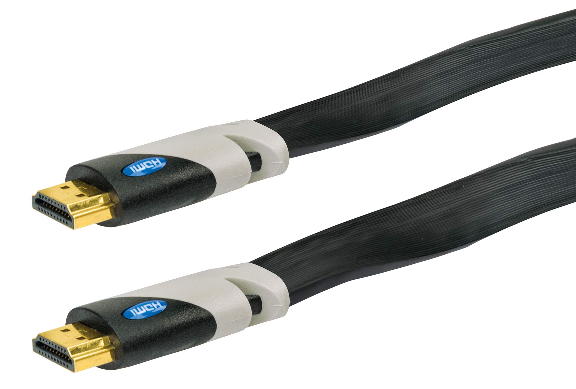 Schwaiger HDMF30 533 High Speed Flat Monitor Cable with Ethernet for Laptop to Monitor, 3 M Black