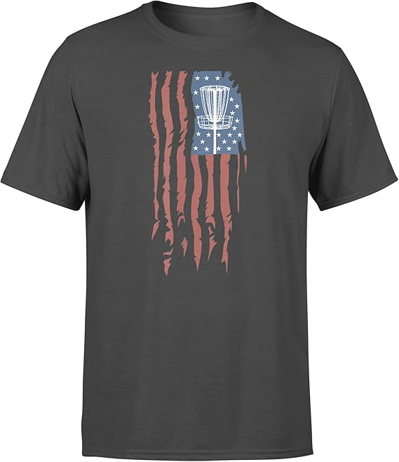 Disc Golf American Flag Retro Flying Disc Sports Gift TShirt