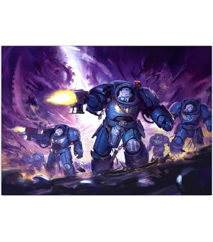 Amazon.com: Displate Metal Poster Warhammer Space Marine Captain