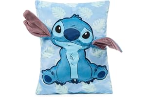 Jay Franco Disney Lilo and Stitch 3D Snuggle Pillow - Super Soft Blue Plush Pillow - Measures 15 Inches