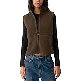 Locachy Women's Lighweight Fuzzy Fleece Vest Cozy Sleeveless Warm Outerwear Jacket Casual Zip Up Sherpa Gilet with Pockets