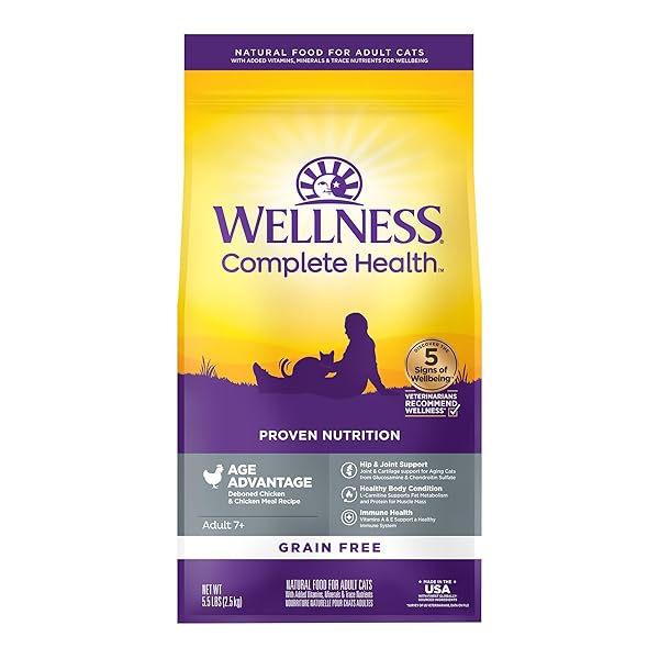 WELLNESS COMPLETE HEALTH SENIOR DRY CAT FOOD, NATURAL,...