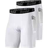Runhit 2 Pack Mens Compression Shorts with Pocket, Spandex Athletic Workout Shorts, Performance Underwear for Running