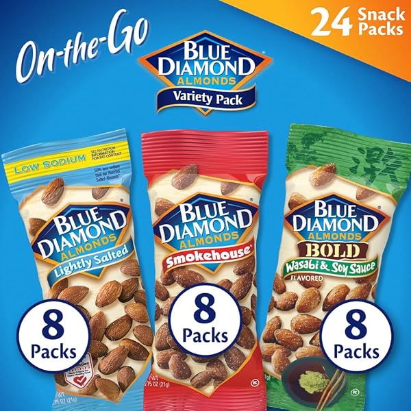 BLUE DIAMOND ALMONDS SNACK NUT VARIETY PACK FOR...