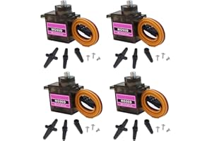 HOOYIJ 4 Pack MG90D 9g Full Metal Gear Digital Micro RC Servo Mini Servos Motor Upgrade SG90 for Arduino RC Car Boat 450 Plan